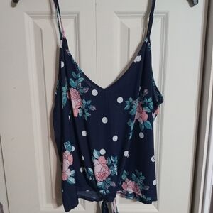 Secret Treasures Navy Floral Polka Dot Camisole